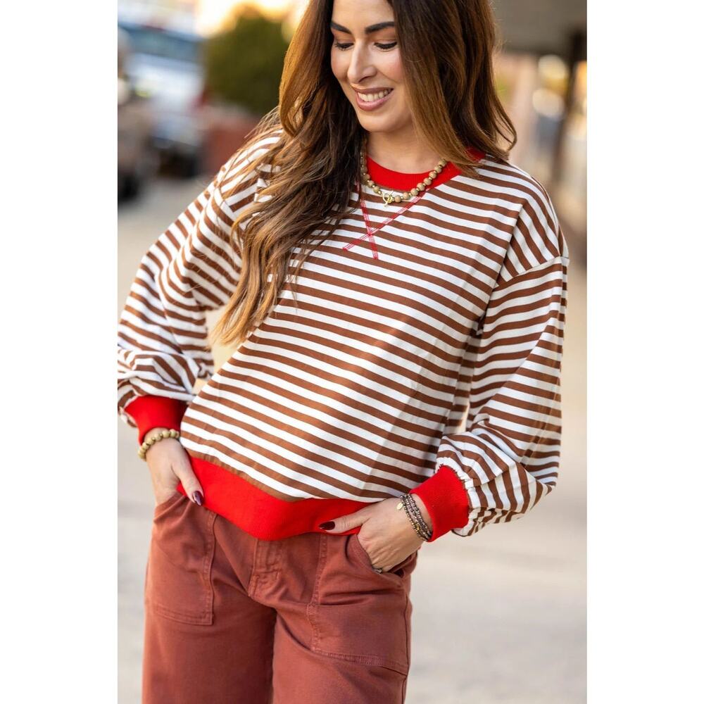 JODIFL HEY THERE STRIPED PULLOVER